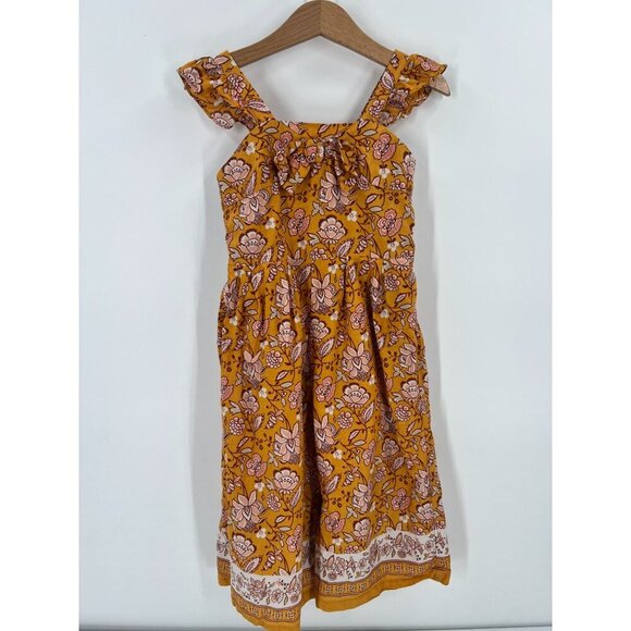 Janie & Jack 3 Floral‎ Romper 100% Cotton Yellow Border Print Jumpsuit Boho Chic - Picture 10 of 10